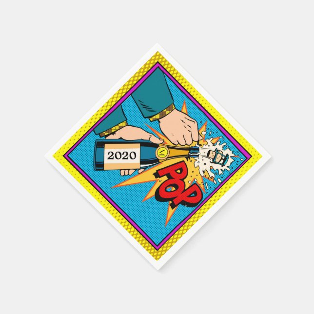 Retro Champagne (Party) Pappersservett (Hörn)