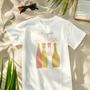 Retro Champagne Tjejernas Utflykt Söt Personlig T Shirt