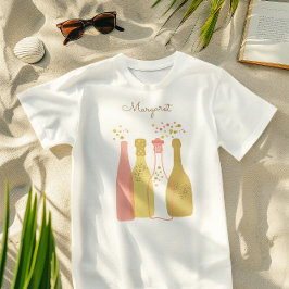 Retro Champagne Tjejernas Utflykt Söta Personliga T Shirt