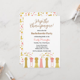 Retro Champagne Vintage Coola Bachelorette Party Inbjudningar