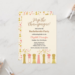 Retro Champagne Vintage Coola Bachelorette Party Inbjudningar