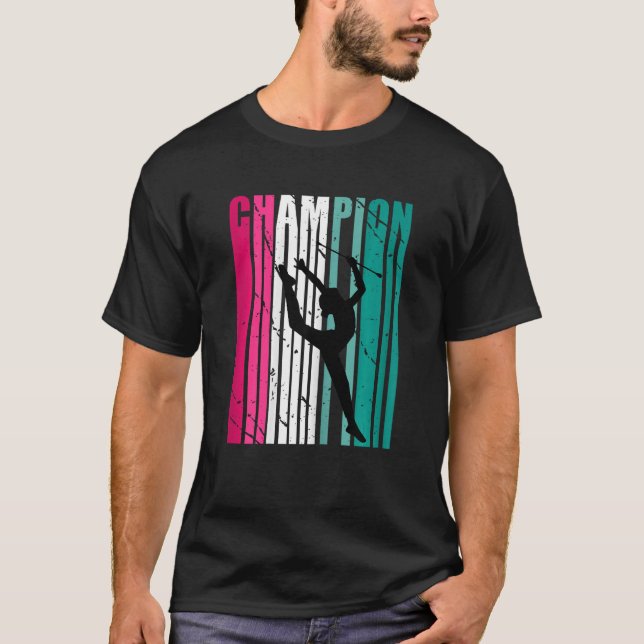 Retro Champion of Artistic Rhythmic Gymnastics Tea T Shirt (Framsida)