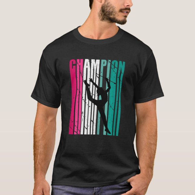 Retro Champion Of Artistic Rhythmic Gymnastics Tea T Shirt (Framsida)