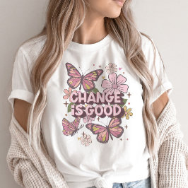 Retro Change är Bra Blommigt  Daisy Butterfly T Shirt