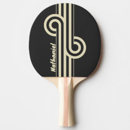 Retro Charcoal Dual Stripe Loop med namn Pingisracket