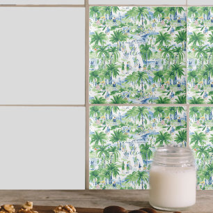 Retro Charleston Mönster, sommartid Monogram Kakelplatta