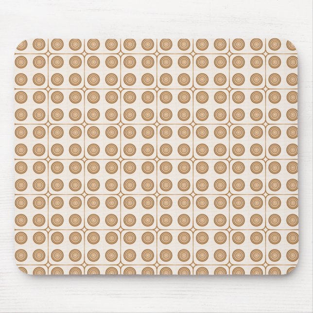 Retro Charm Circles Mousepad, Guld Musmatta (Framsidan)