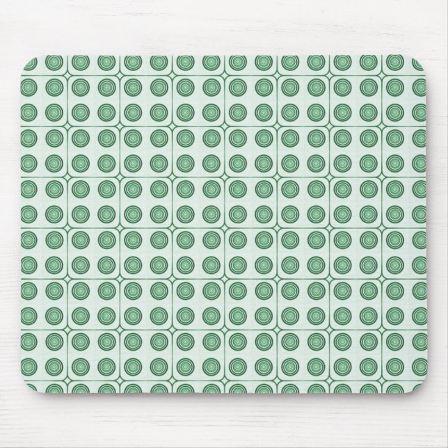 Retro Charm Circles Mousepad, Mörk grönt Musmatta (Framsidan)