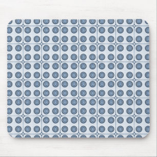 Retro Charm Circles Mousepad, Navy Blue Musmatta