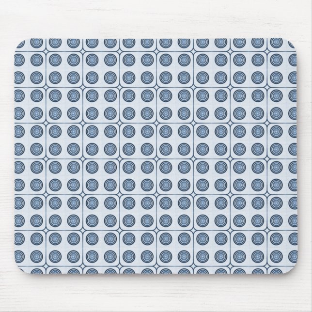 Retro Charm Circles Mousepad, Navy Blue Musmatta (Framsidan)