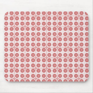 Retro Charm Circles Mousepad, Red Musmatta