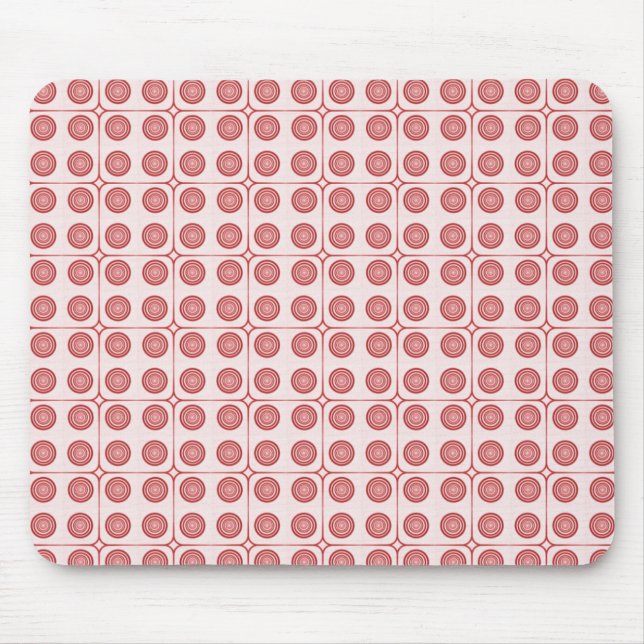 Retro Charm Circles Mousepad, Red Musmatta (Framsidan)