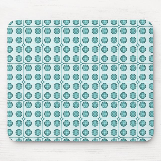 Retro Charm Circles Mousepad, Teal Musmatta (Framsidan)