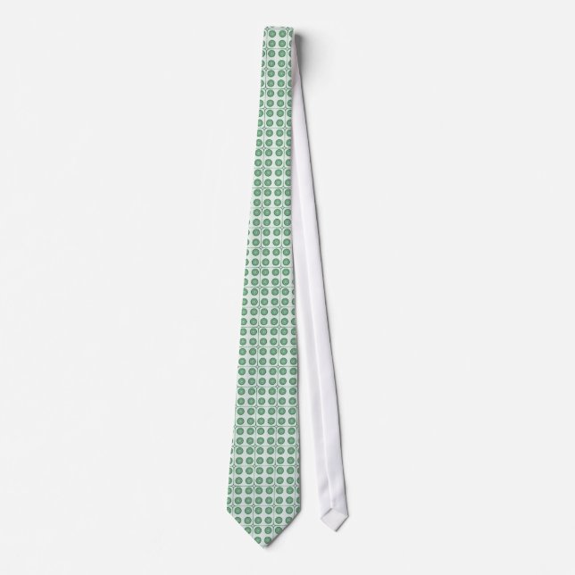 Retro Charm Circles Tie, Mörk grönt Slips (Framsida)