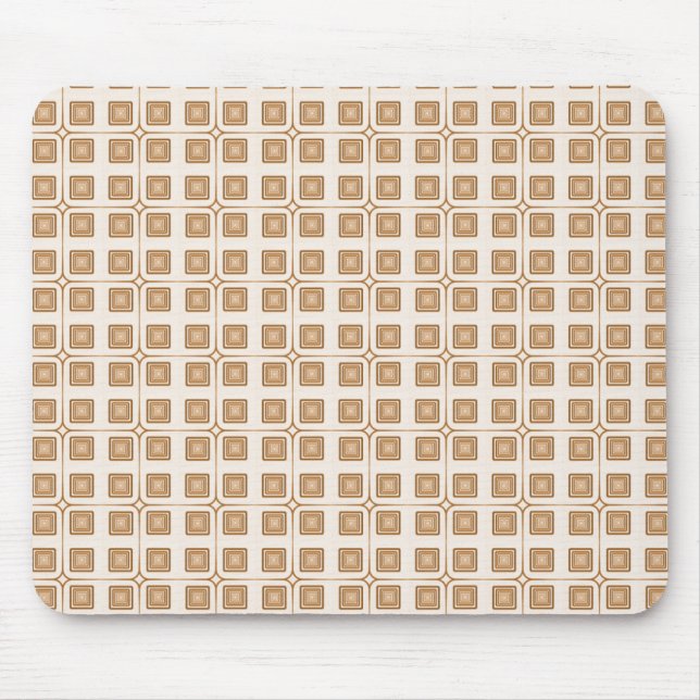 Retro Charm Squares Mousepad, Guld Musmatta (Framsidan)