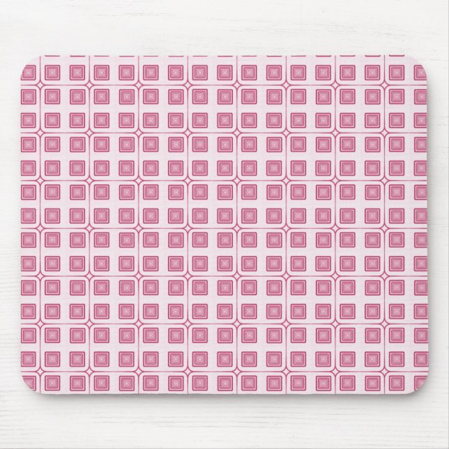 Retro Charm Squares Mousepad, Magenta Musmatta (Framsidan)