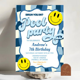 Retro checkad påfyllnad av påfyllnad i bassäng par inbjudningar