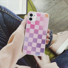 Retro Checker Rutig Gradient Lila Mönster