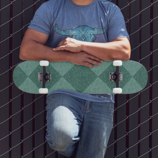 RETRO CHECKERBOARD BLUE Skateboard (Utomhus 3)