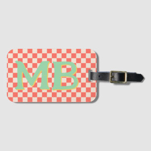 Retro Checkerboard Checkboard Checkated Mönster Pa Bagagebricka