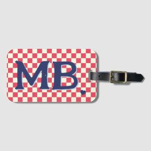 Retro Checkerboard Checkboard Checkboard Mönster R Bagagebricka