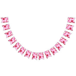 Retro Checkerboard Hearts bunting banner Vimplar