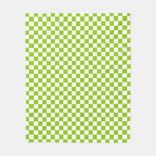 Retro Checkerboard Mönster i Lime Green Fleecefilt