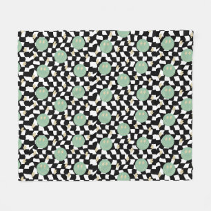 Retro Checkered and Liiting Bolts Fleecefilt