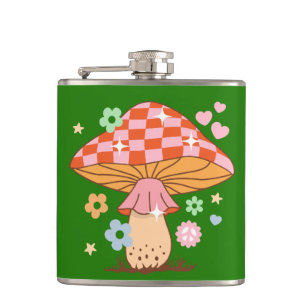 Retro Checkered Mushroom Disco Boll Hippie Fickplunta