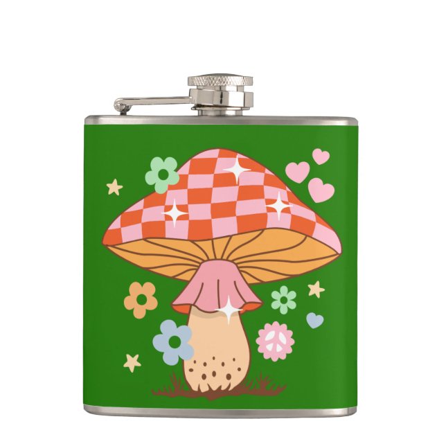 Retro Checkered Mushroom Disco Boll Hippie Fickplunta (Framsidan)