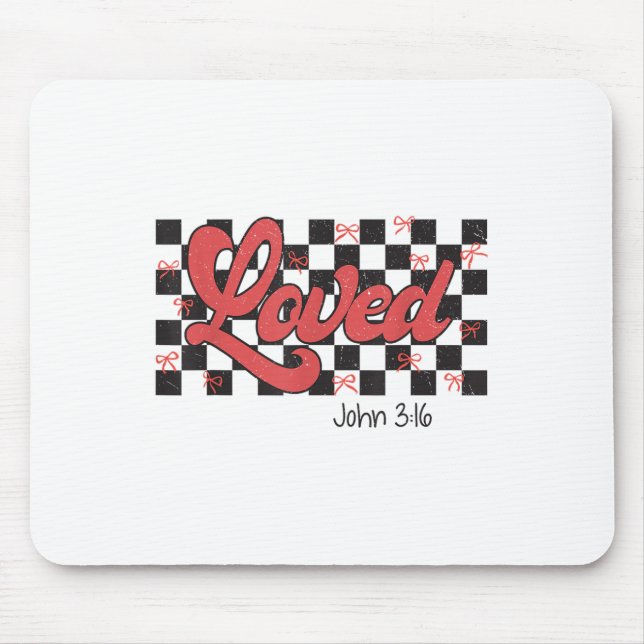 Retro Checkered Varsity Christian Valentiness Love Musmatta (Framsidan)