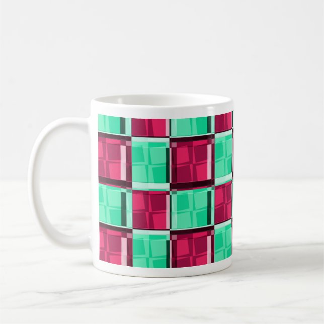 Retro Checks Diner Kul Vintage Lounge Kaffemugg (Vänster)