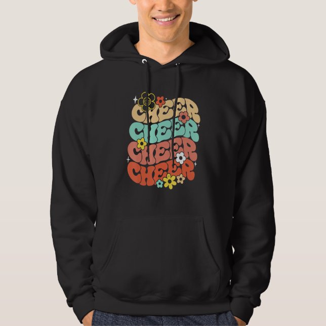 Retro Cheer Cheerleader Women Teen Girls Hoodie (Framsida)