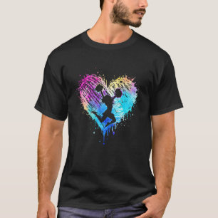 Retro Cheer-ledare Heart Tie Dye Girls Tonåringar T Shirt