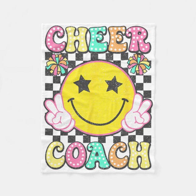 Retro Cheer-tränare Cheerleader Cheerleading Kvinn Fleecefilt (Framsidan)