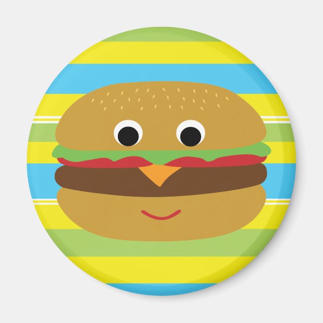 Retro Cheeseburger Magnet (Framsidan)