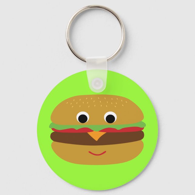 Retro Cheeseburger Nyckelring (Framsida)