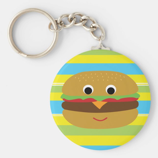 Retro Cheeseburger Nyckelring (Framsidan)