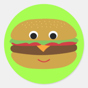 Retro Cheeseburger Runt Klistermärke