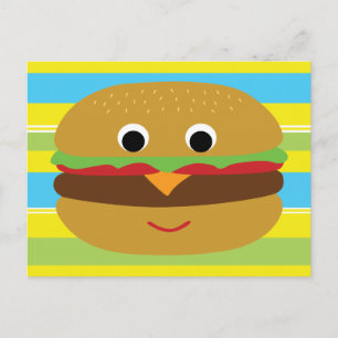 Retro Cheeseburger Vykort