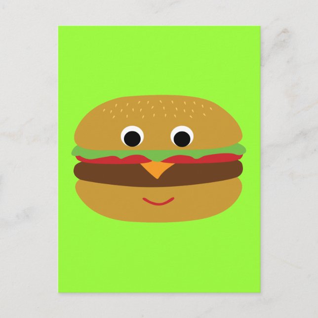Retro Cheeseburger Vykort (Framsida)