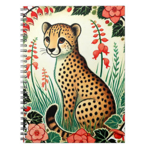 Retro Cheetah Anteckningsbok