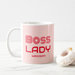 Retro Chef Dam Rosa och röd Personlig Kaffemugg