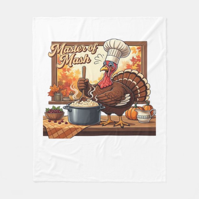 Retro Chef Turkey Thanksgiving Classic T-Shirt Fleecefilt (Framsidan)