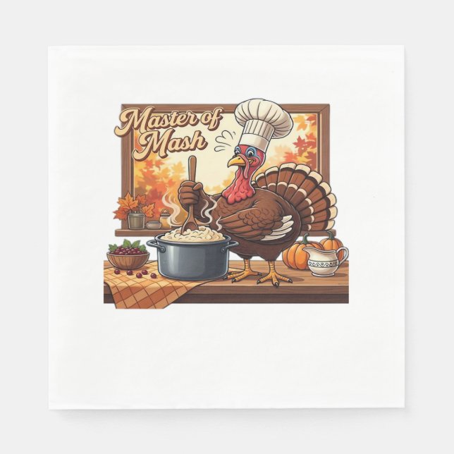 Retro Chef Turkey Thanksgiving Classic T-Shirt Pappersservett (Framsidan)