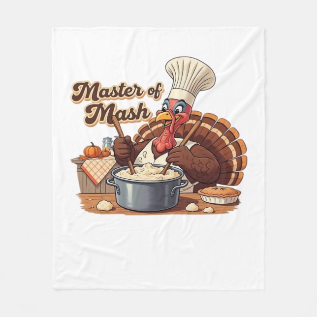 Retro Chef Turkey Thanksgiving Oversized T-Shirt Fleecefilt (Framsidan)
