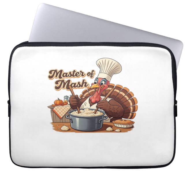 Retro Chef Turkey Thanksgiving Oversized T-Shirt Laptop Fodral (Framsidan)