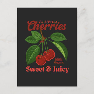 Retro Cherries Fruit Commercial Graphic Art Stil Helg Vykort