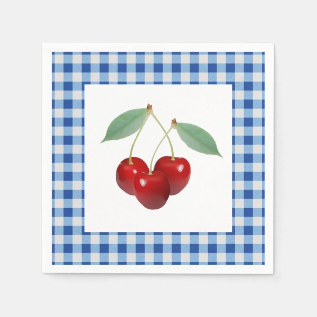 Retro Cherries Trasa Napkin Pappersservett (Framsidan)