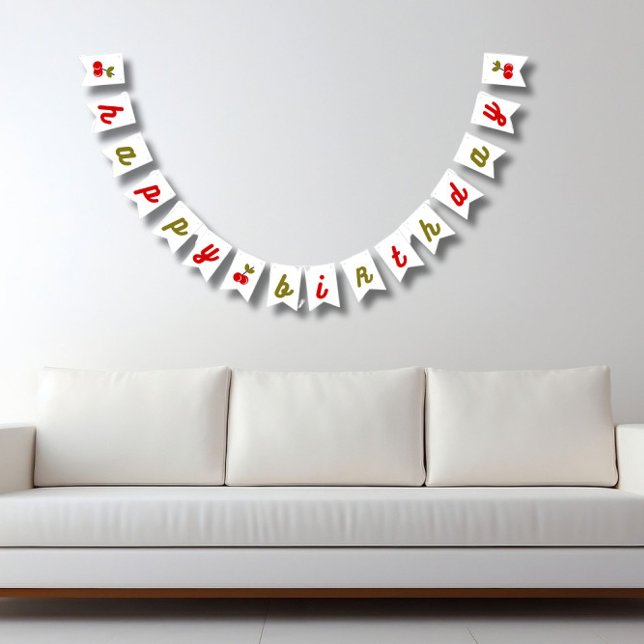 Retro Cherry 1:a födelsedag Vimplar (Skapare uppladdad)